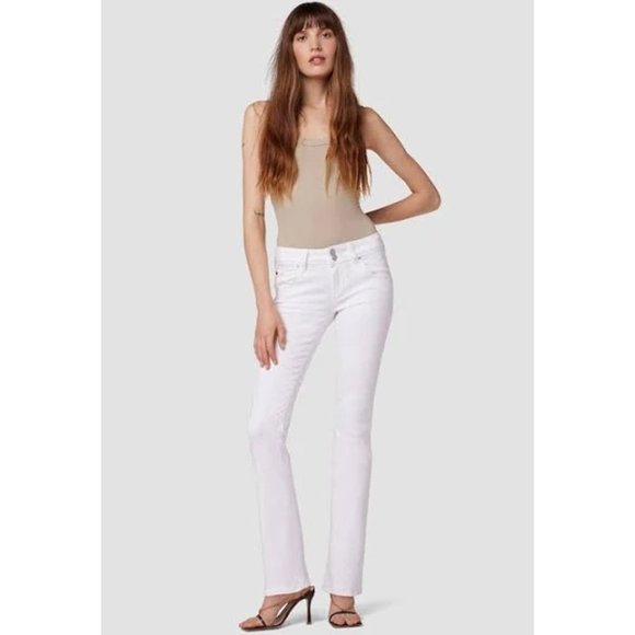 NWT UPDATED $195 Hudson BETH White Mid-Rise Baby Bootcut Jean - Picture 2 of 4